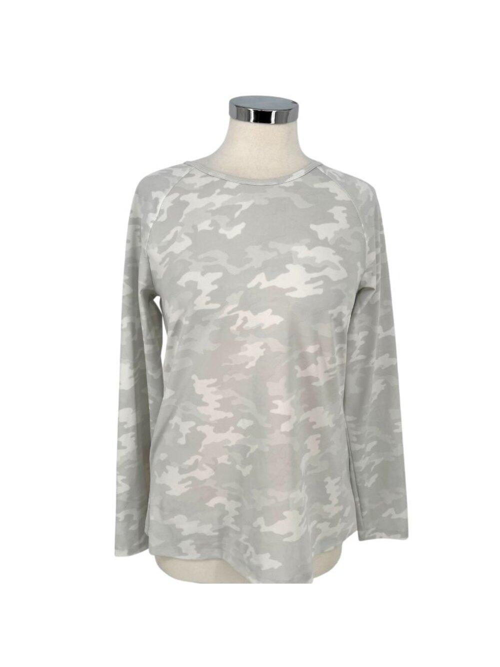 Spanx Better Base Crew Long Sleeve Camo Print Athleisure Activewear Top Large